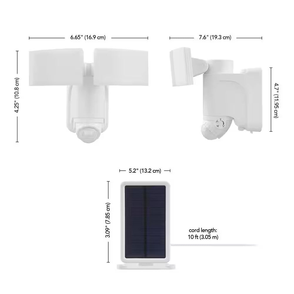 Defiant 180 Degree White Solar Motion Activated LED Flood Light 17000216