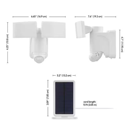 Defiant 180 Degree White Solar Motion Activated LED Flood Light 17000216