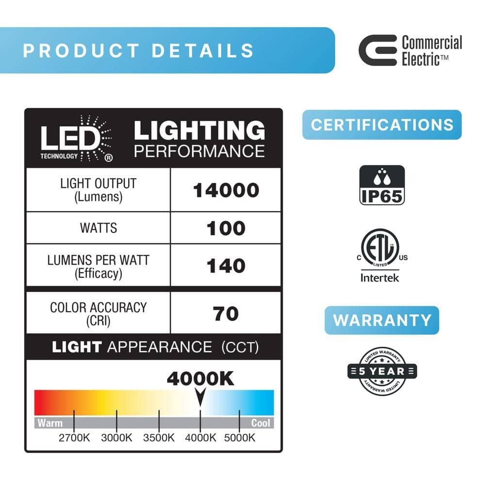 Commercial Electric 950W Equivalent LED Bronze Flood Light Dusk-to-Dawn