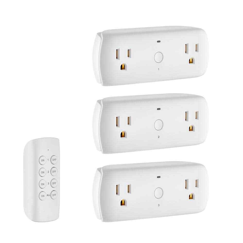 Commercial Electric Wireless Indoor Remote Control AC/DC Adapter White 3-Pack