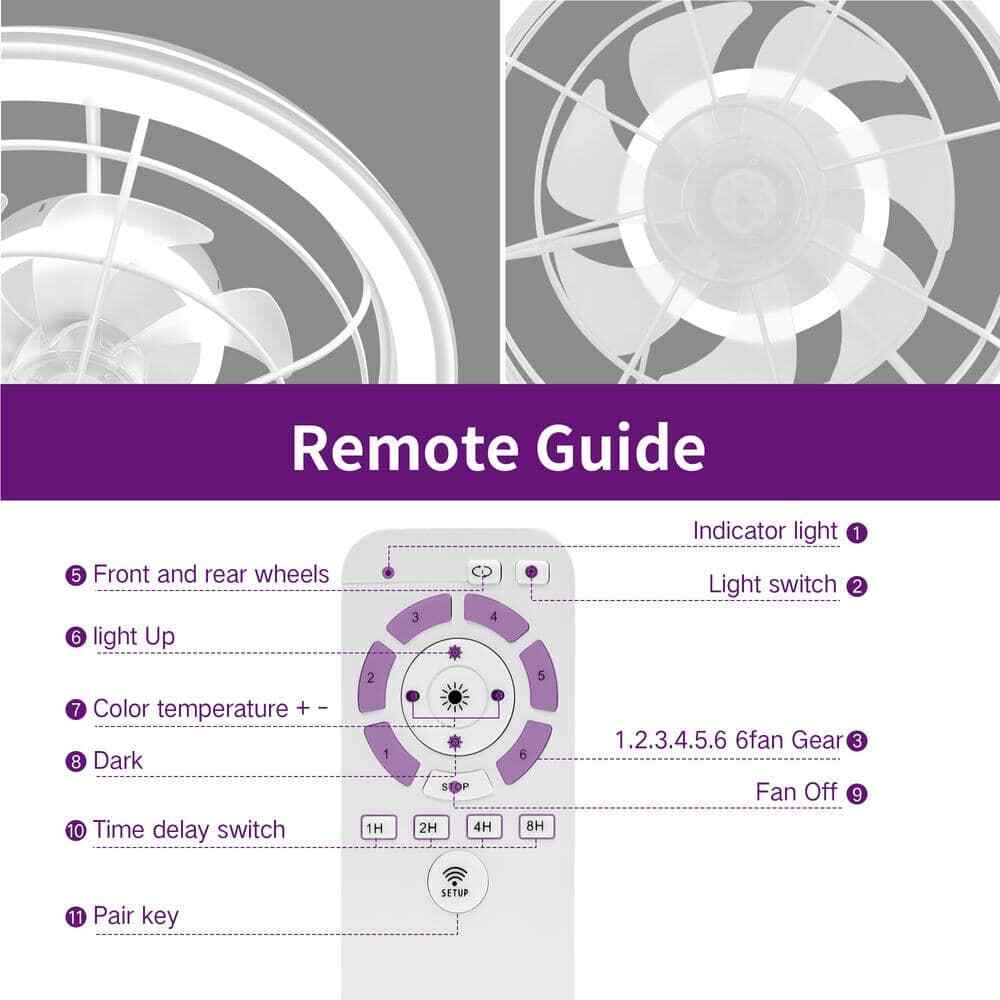 BICIK Flush Mount Smart White Invisible Blade Ceiling Fan w/ Light & Remote