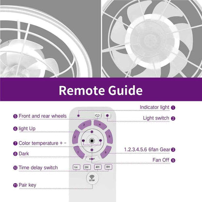 BICIK Flush Mount Smart White Invisible Blade Ceiling Fan w/ Light & Remote