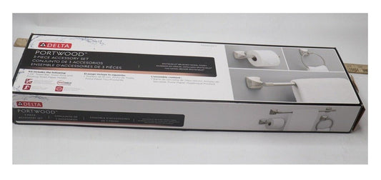 Delta PWD63-BN Portwood 3 Piece Bath Accessory Set Satin Brushed Nickel Finish