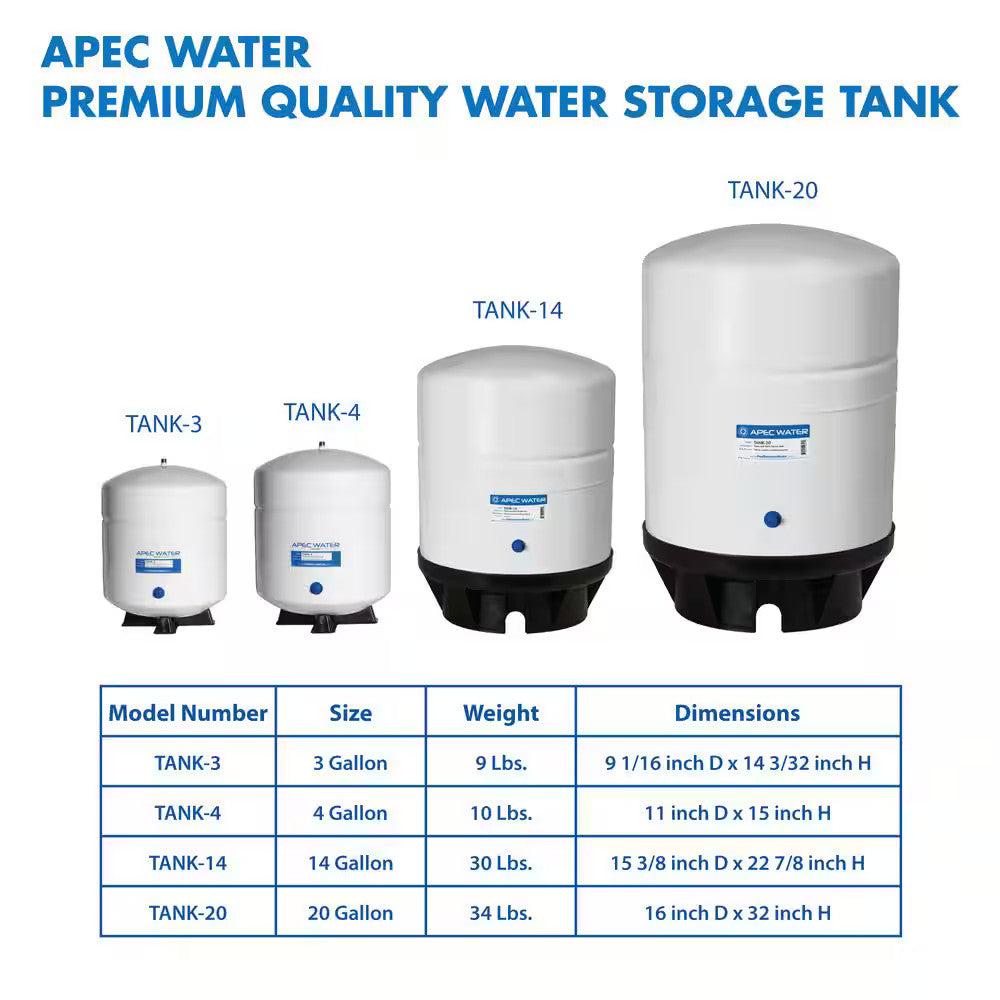 APEC Water Systems Tank-4 4 Gallon Residential Pre-Pressurized Reverse Osmosis