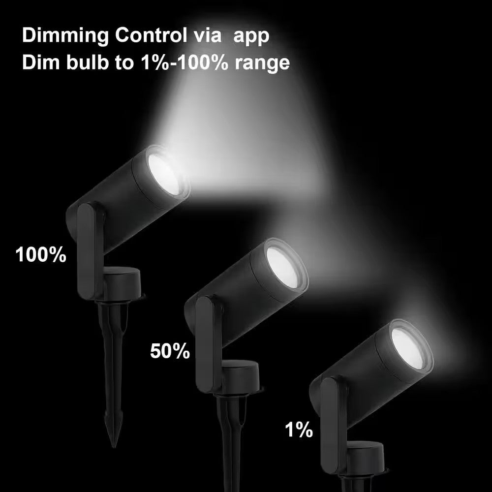 3-PACK Hampton Bay Smart 450 Lumens Low Voltage Black LED Outdoor Spotlight