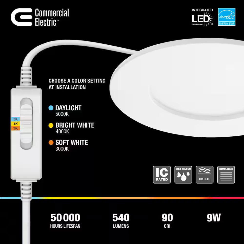 Commercial Electric Pro Value Integrated LED 4 in Round Canless Recessed Light