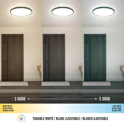 Artika Europa Modern Black LED CCT 3 Flush Mount Ceiling Light Fixture