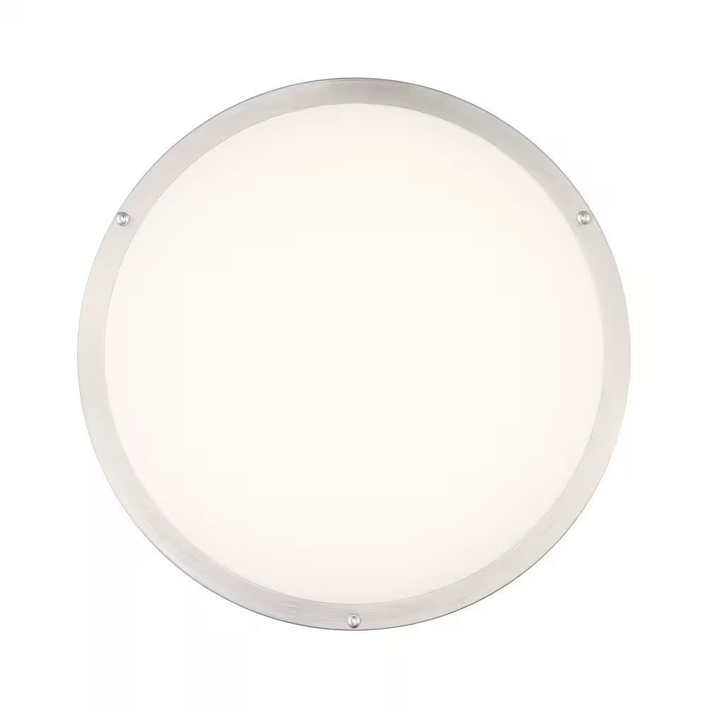 Commercial Electric 16in LED Color Changing Flush Mount Brushed Nickel Dimmable
