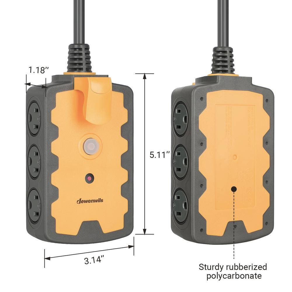 15 ft. 6-Outlet Heavy-Duty Workshop Power Strip for Indoor Outdoor