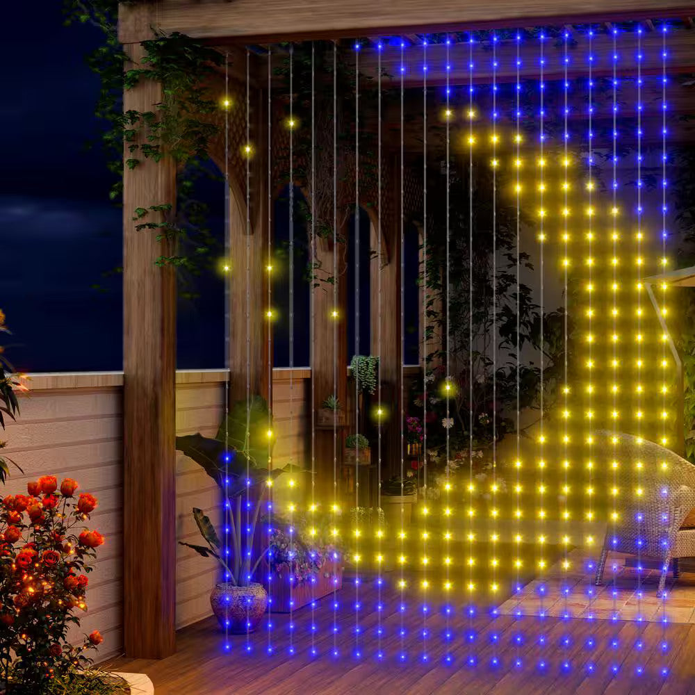 520 LED Leads 6.5 ft. Indoor Plug-in LED Novelty Curtain Lights LED String Light