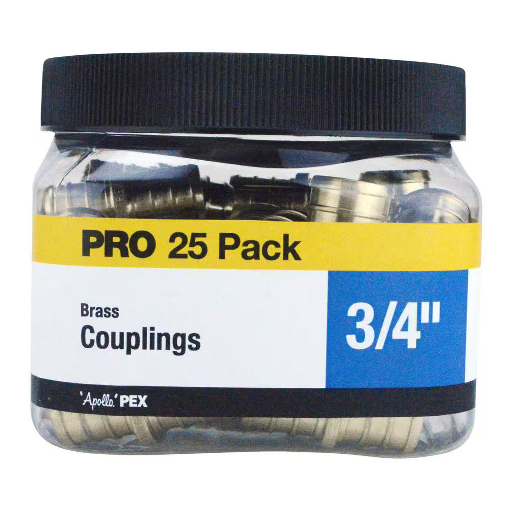 Apollo 3/4 in. Brass PEX-B Coupling Pro Pack 25-Pack APXC3425JR