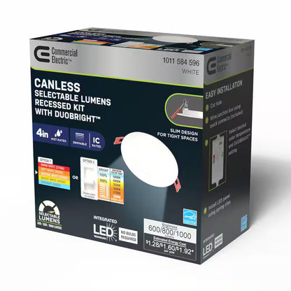 Commercial Electric Elite 4 in LED DuoBright Ultraslim Canless Recessed Lighting