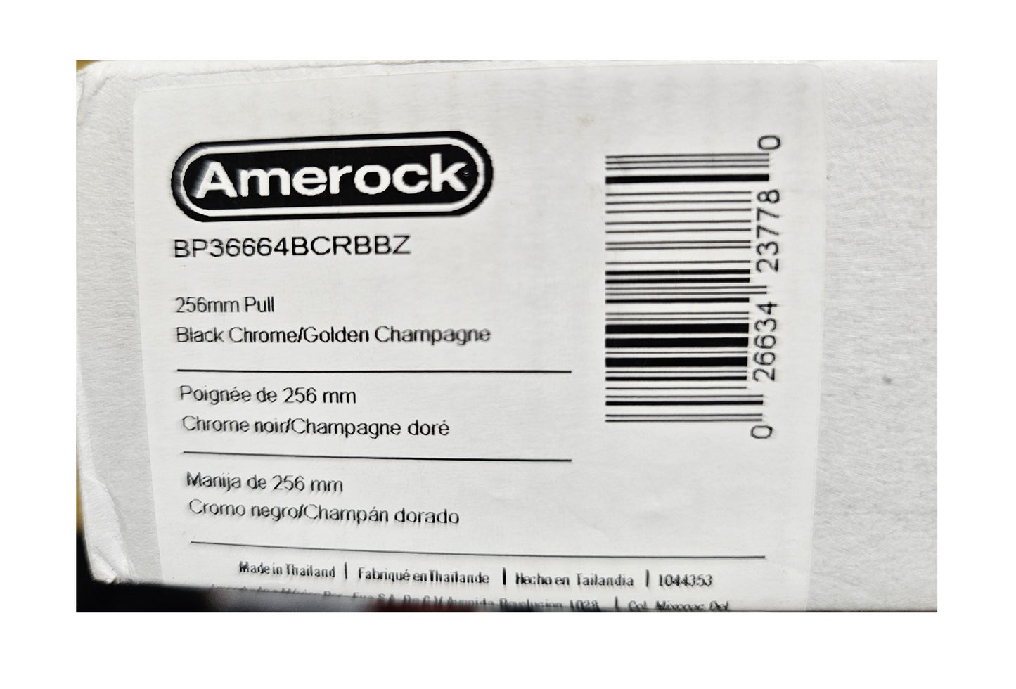 Amerock London 10-1/16"  Modern Black Chrome/Golden Champagne Bar Cabinet Pull