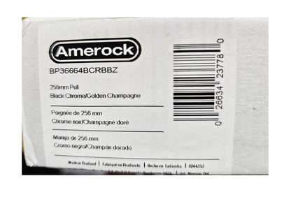 Amerock London 10-1/16"  Modern Black Chrome/Golden Champagne Bar Cabinet Pull