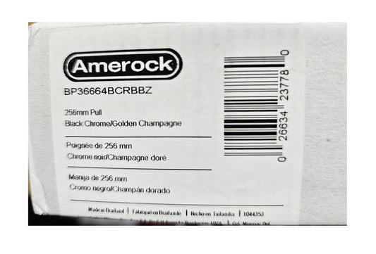 Amerock London 10-1/16"  Modern Black Chrome/Golden Champagne Bar Cabinet Pull