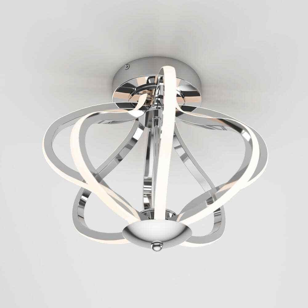 Artika Meridian 12 in. Modern Chrome LED Flush Mount Ceiling Light Fixture