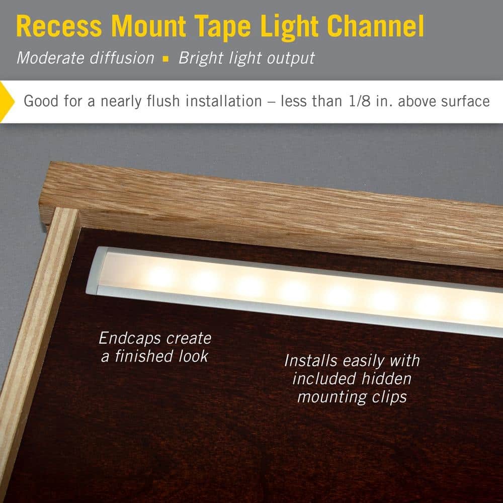 *10 PACK* RibbonFlex PRO Recess Mount LED Tape Light Channel, 39"  each, Silver
