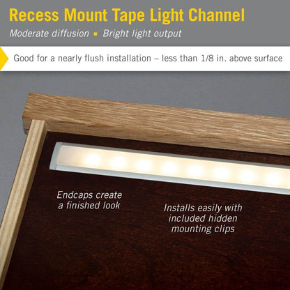 *10 PACK* RibbonFlex PRO Recess Mount LED Tape Light Channel, 39"  each, Silver