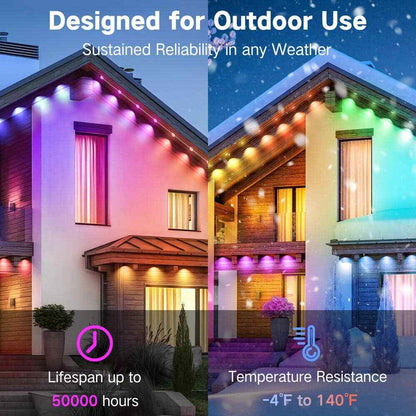 BICIK RGBIC 100 ft LED String Lights, Waterproof Outdoor Smart Color-Changing Li