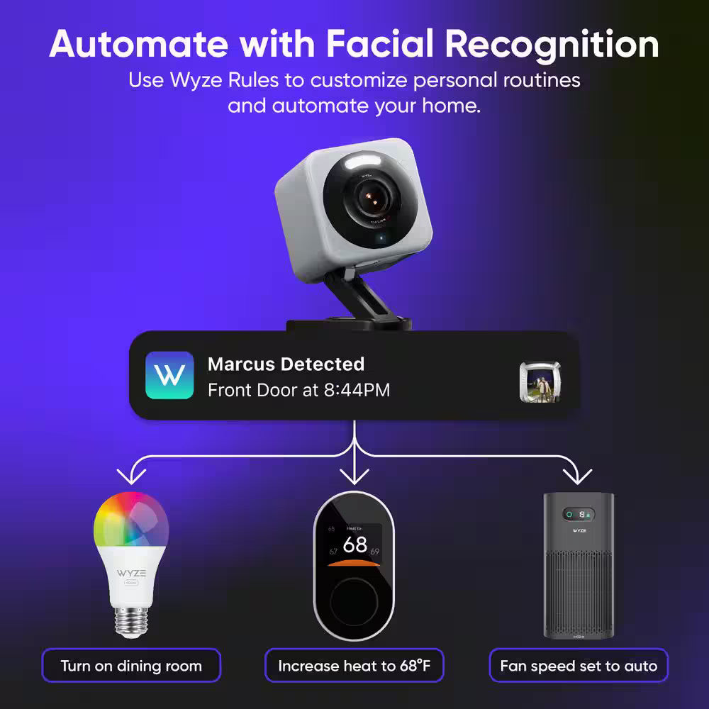 Cam v4 Wi-Fi 2.5K QHD Plug-In Smart Security Camera Night Vision 2-Way White