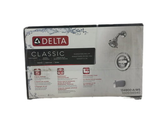 Delta Classic Single-Handle 5-Spray Tub / Shower Faucet with Stops Chrome +Valve