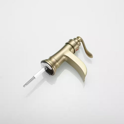 BWE Low-Arc Bathroom Faucet 2.26" Water-Saving Vanity Brushed Gold w/ Drain Kit