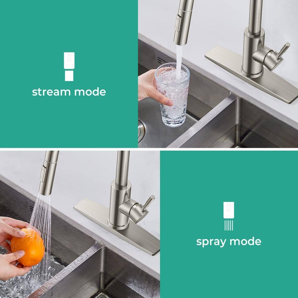 ANZA Pull Down Sprayer Kitchen Faucet Soap Dispenser, Deckplate, Brushed Nickel