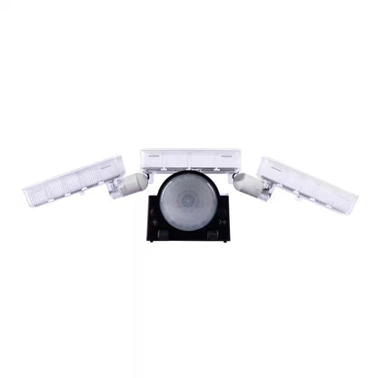 Defiant 270° Black Motion Sensor Battery Powered Outdoor 3-Head Flood Light