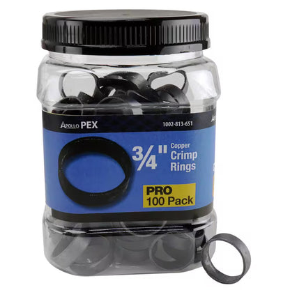 Apollo 3/4 in. Copper Crimp Ring Pro Pack 100-Pack