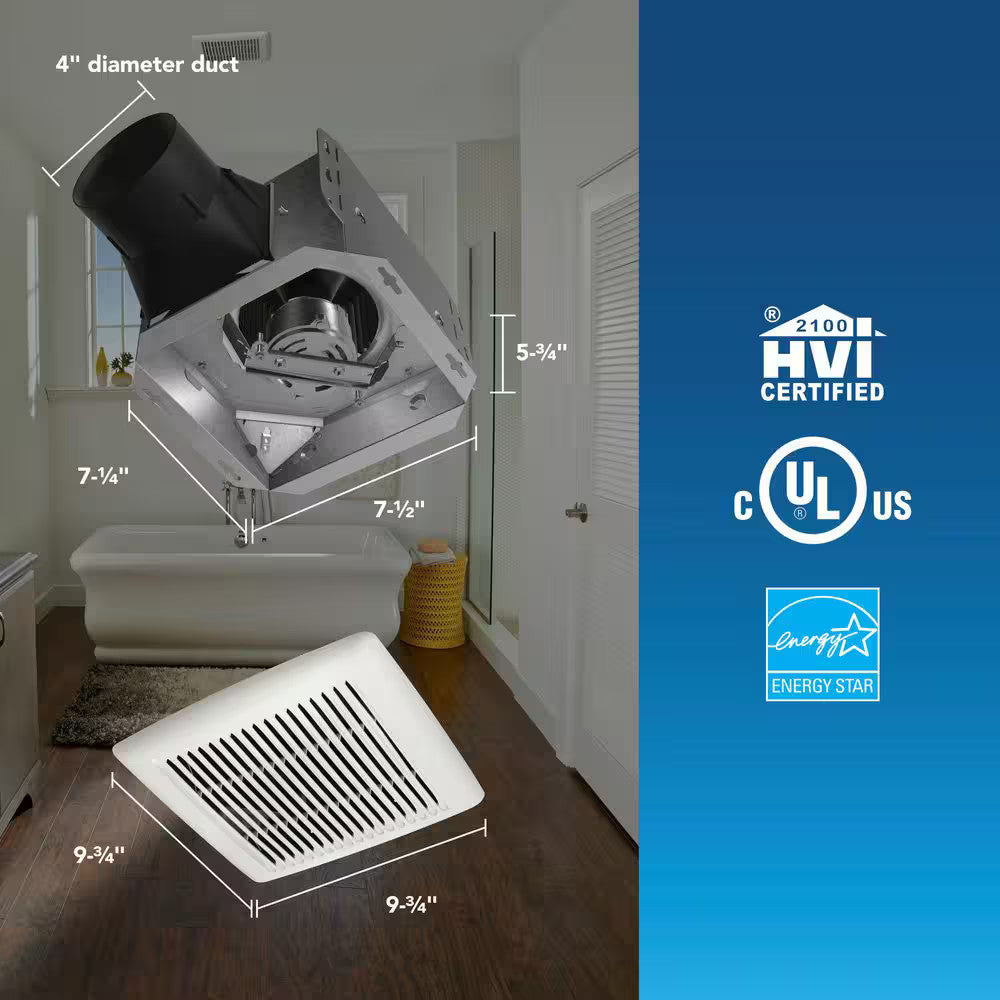 Broan NuTone 80-110 Selectable CFM, Room Side Installation, Bathroom Exhaust Fan