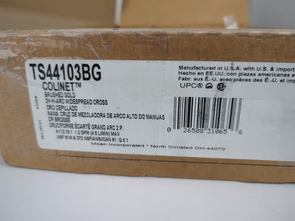 Colinet High Arc Bathroom Faucet Brushed Gold TS44103BG  Cross Handles *READ*