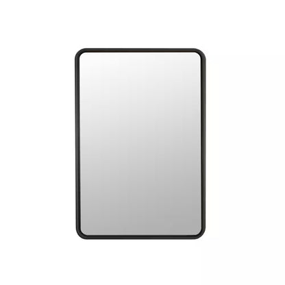 16 in. W x 24 in. H Aluminum Framed Wall Mount Bathroom Vanity Mirror in Black