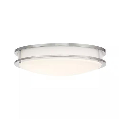 Commercial Electric 16in LED Color Changing Flush Mount Brushed Nickel Dimmable