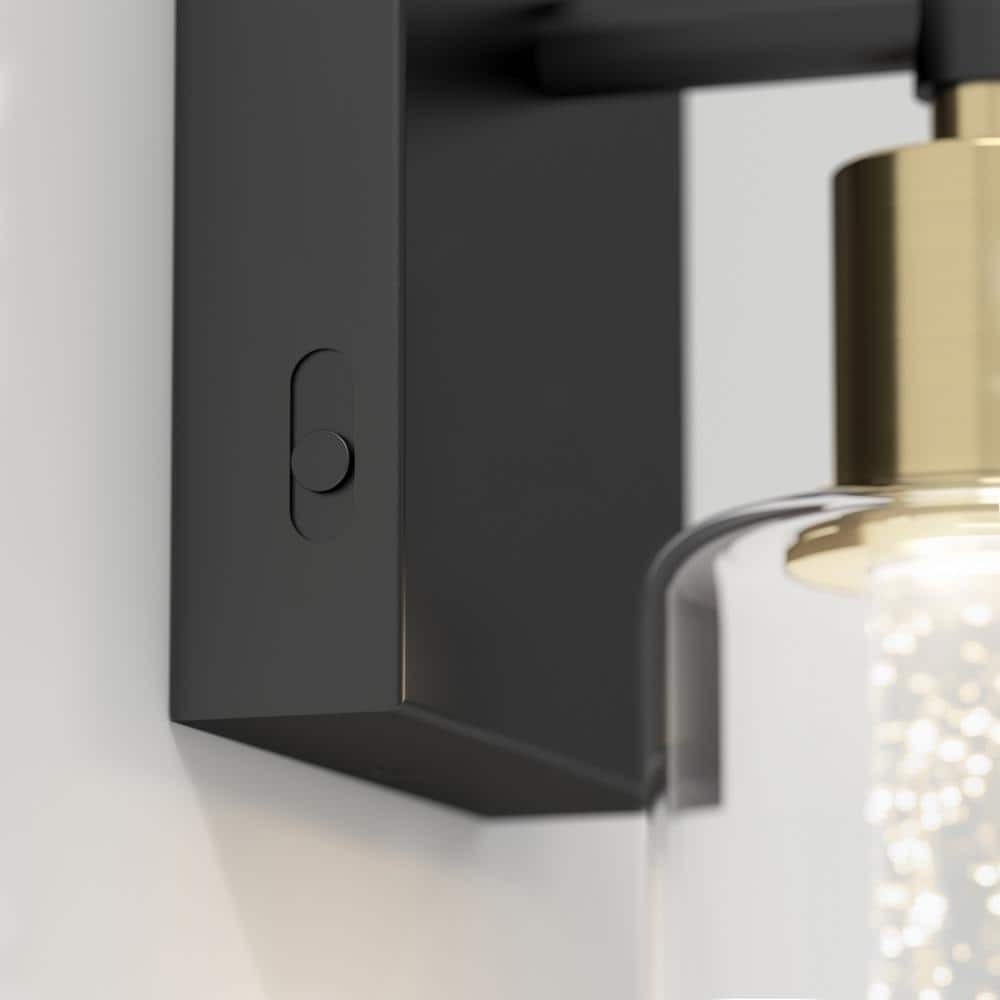 Artika Champagne Globe 5 in. Black  Gold Modern Dimmable Bath Vanity Light