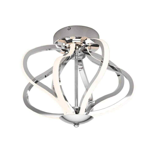 Artika Meridian 12 in. Modern Chrome LED Flush Mount Ceiling Light Fixture