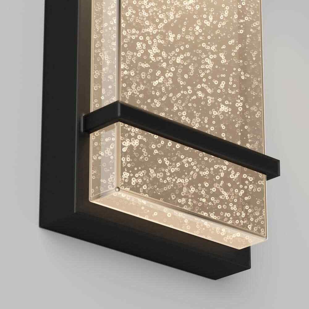 Artika Skyler Black Modern LED Outdoor Garage and Porch Light Lantern Sconce