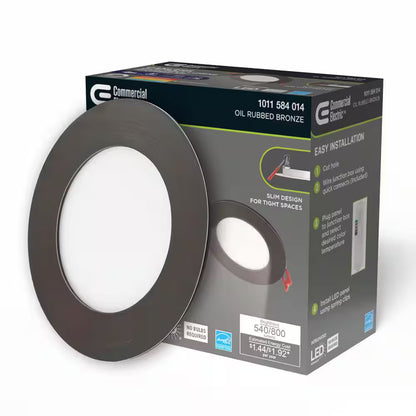 Commercial Electric Ultra Slim Canless Recessed Integrated LED Kit 4 91472