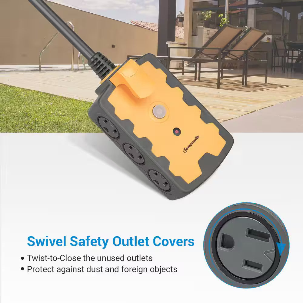 15 ft. 6-Outlet Heavy-Duty Workshop Power Strip for Indoor Outdoor