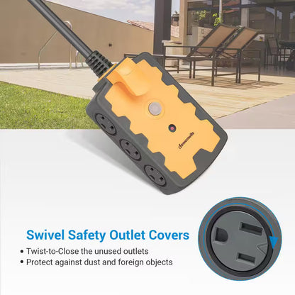 15 ft. 6-Outlet Heavy-Duty Workshop Power Strip for Indoor Outdoor