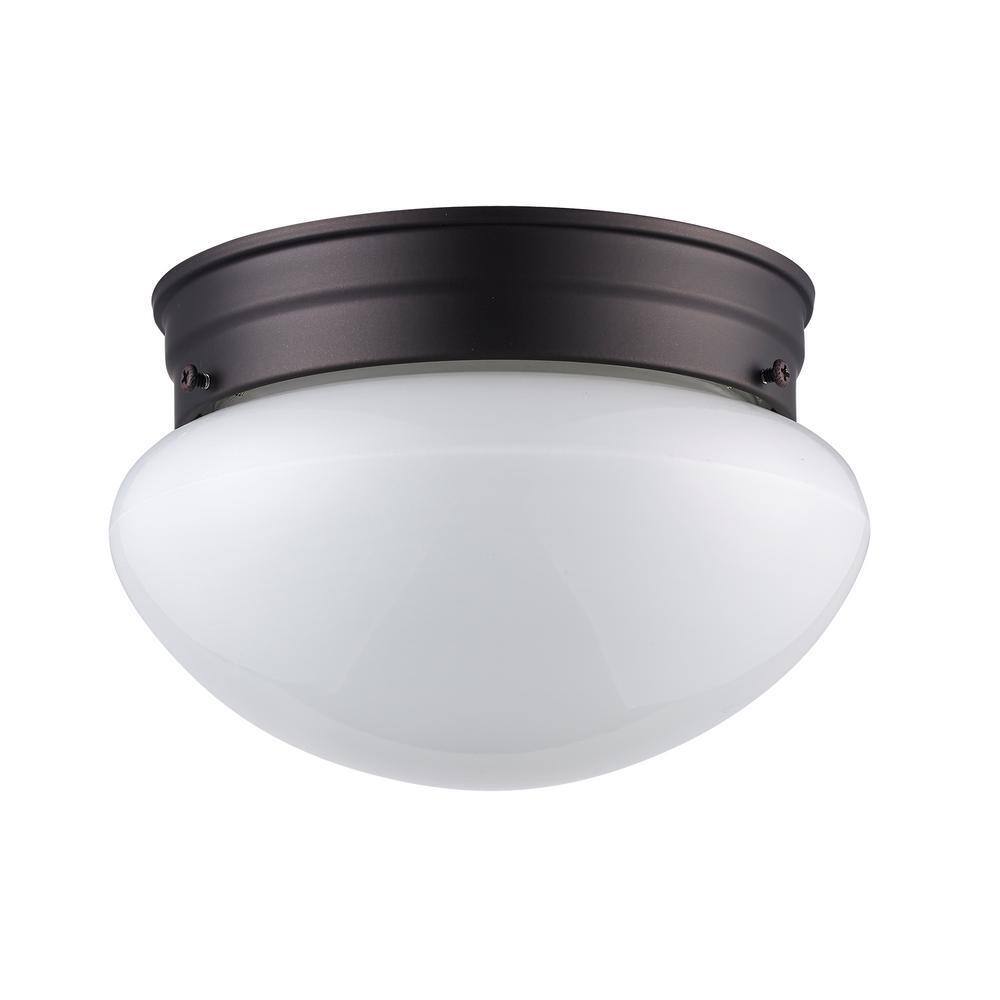 Bel Air Lighting Dash 8 in.Flush Mount Ceiling Light Fixture w/ Opal Glass