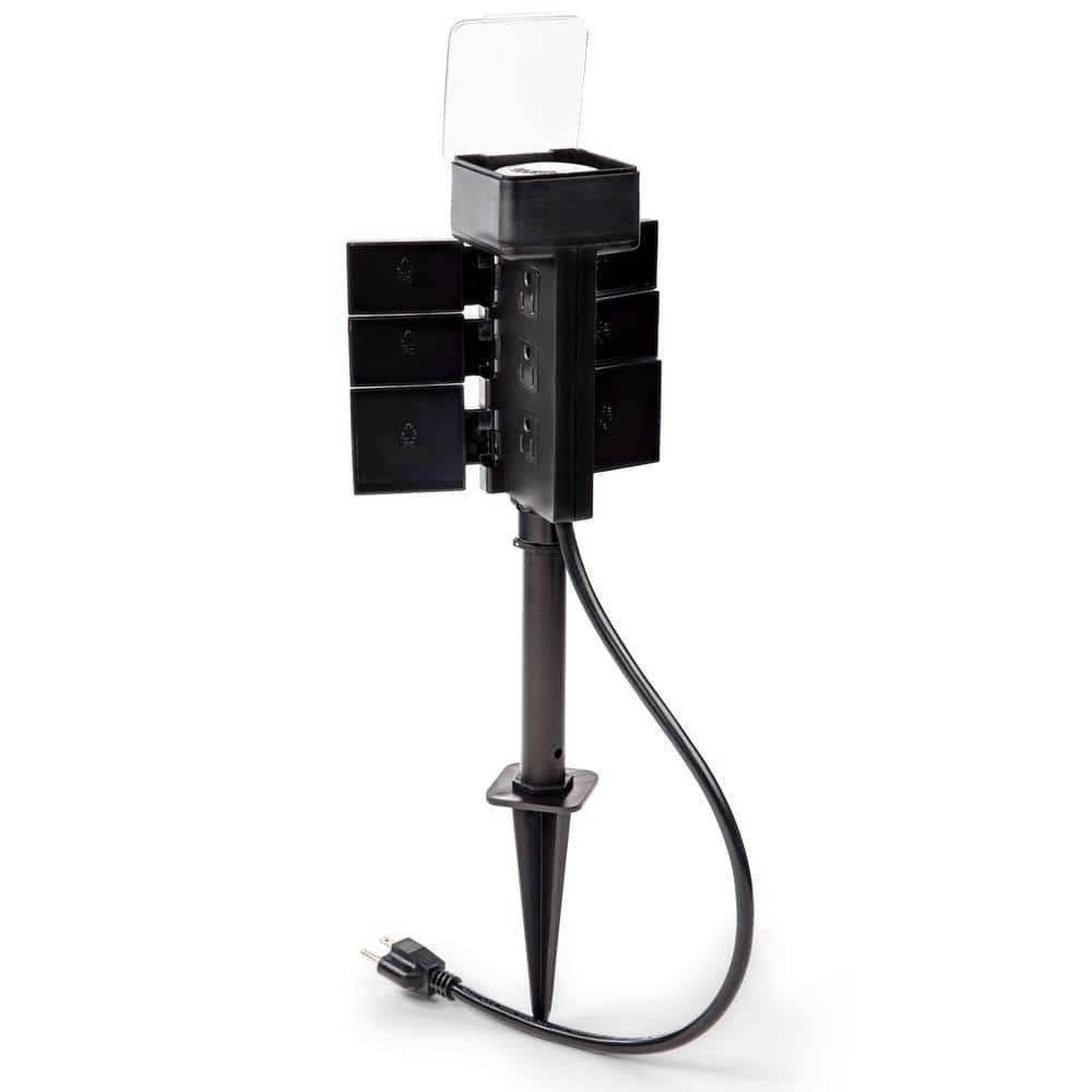 BLACK+DECKER Garden Stake 6 Grounded Outlet Tools Timer Waterproof Timer