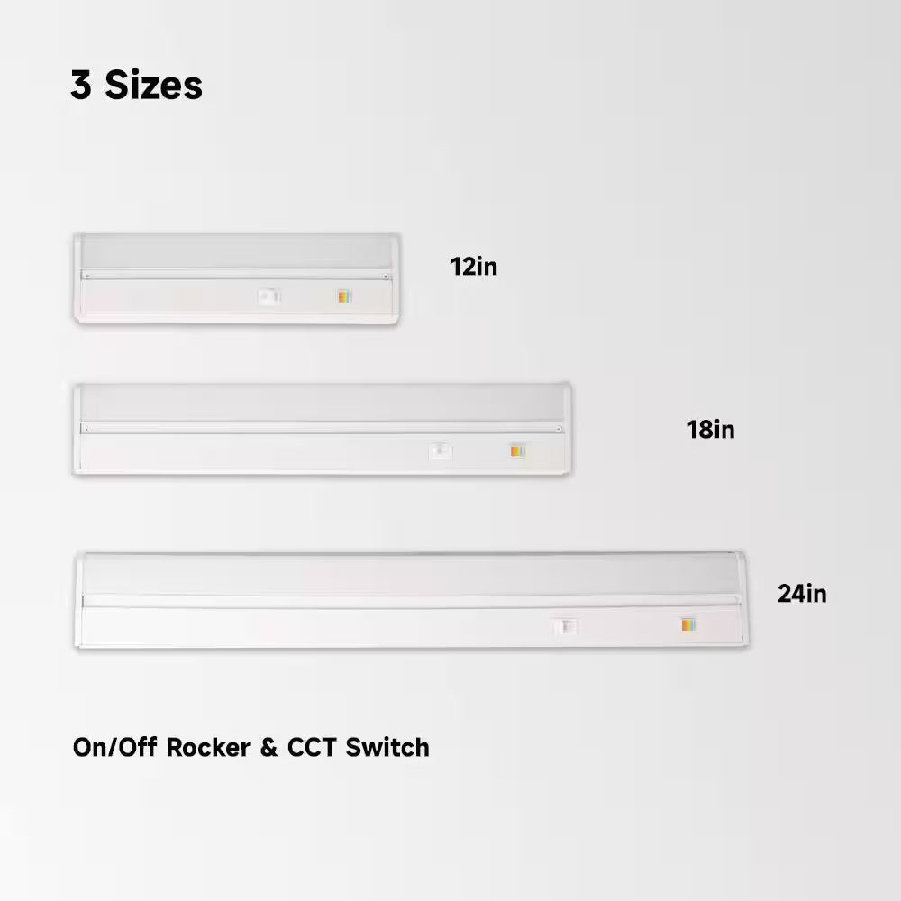 Commercial Electric 12" Hardwired White LED 5CCT Linkable Under Cabinet Light