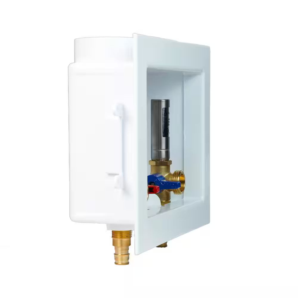 Apollo Washing Machine Outlet Box 1/2" Brass Pex Barb Valve For Expansion PEX