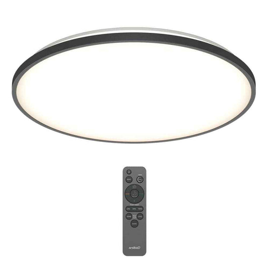 Artika Europa Modern Black LED CCT 3 Flush Mount Ceiling Light Fixture