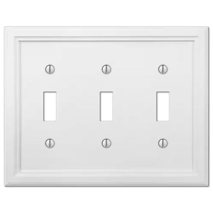 AMERELLE Elly 3 Gang Toggle Composite Wall Plate - White 4052TTTW *4 PACK*