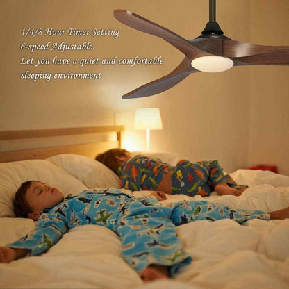 60 in. Integrated LED Indoor/Outdoor Wood Ceiling Fan w Light Kit Remote Control