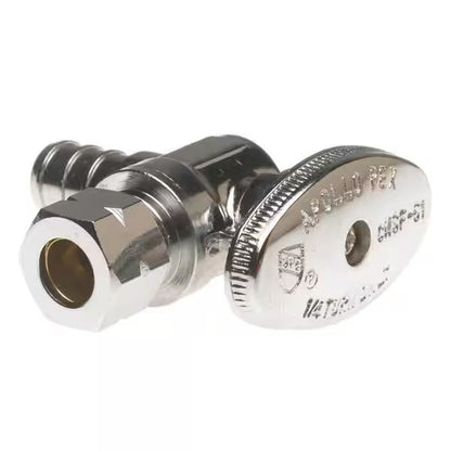 Apollo 1/2" PEX-B Barb x 3/8" Compression Quarter-Turn Angle Stop Valve (6 Pack)