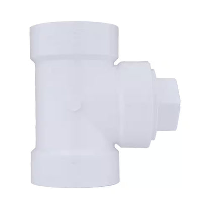 Charlotte Pipe 4 in. PVC DWV Cleanout Tee with Plug Fitting PVC 00444X 1200HD