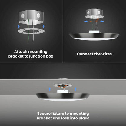 Commercial Electric 11 in. Black LED Dimmable CCT Flush Mount Ceiling Light