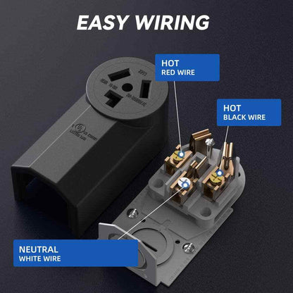 30 Amp 125/250V NEMA 10-30R Surface Mount Power outlet Straight Blade Range
